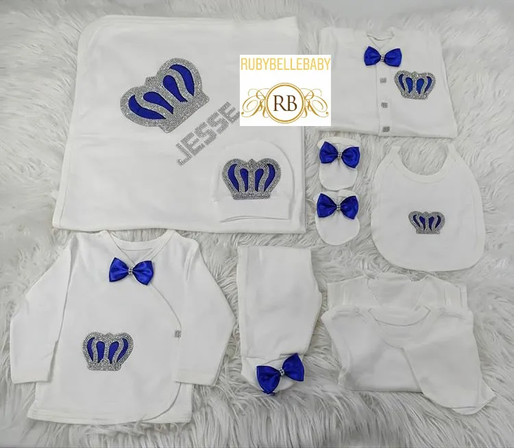 10pcs Royal Crown Set - Royal Blue/Silver