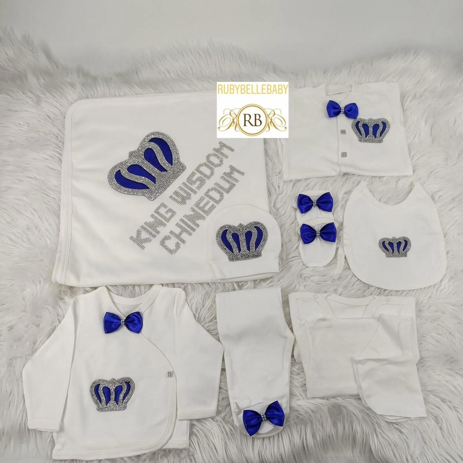 10pcs Royal Crown Set - Royal Blue/Silver