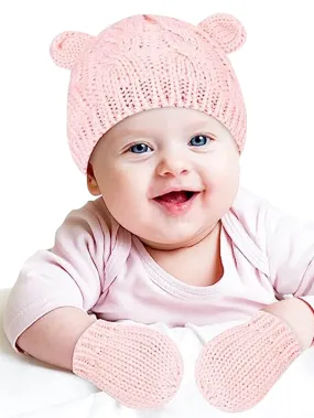 1set  Knitted Hat And Gloves Set- FD
