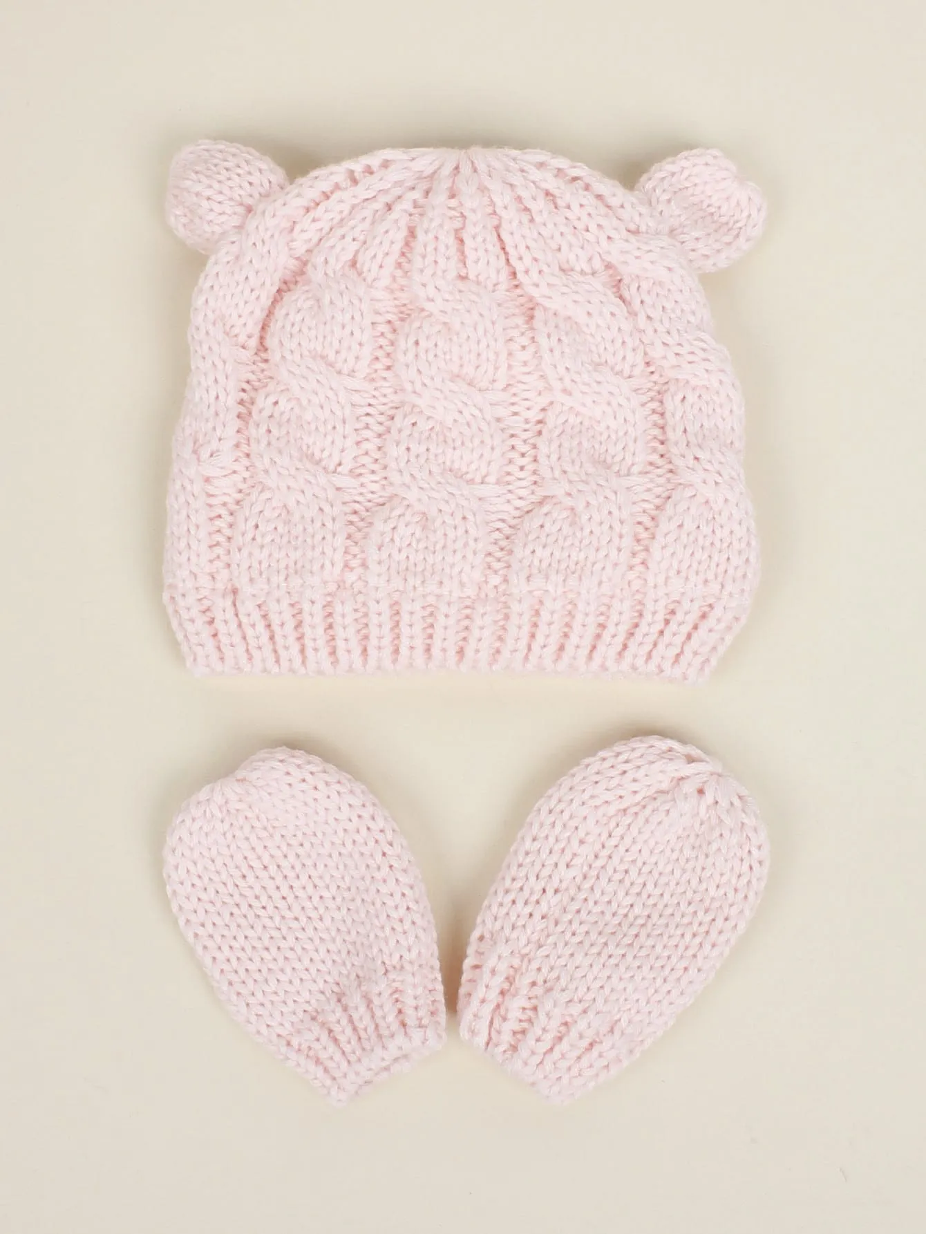 1set  Knitted Hat And Gloves Set- FD