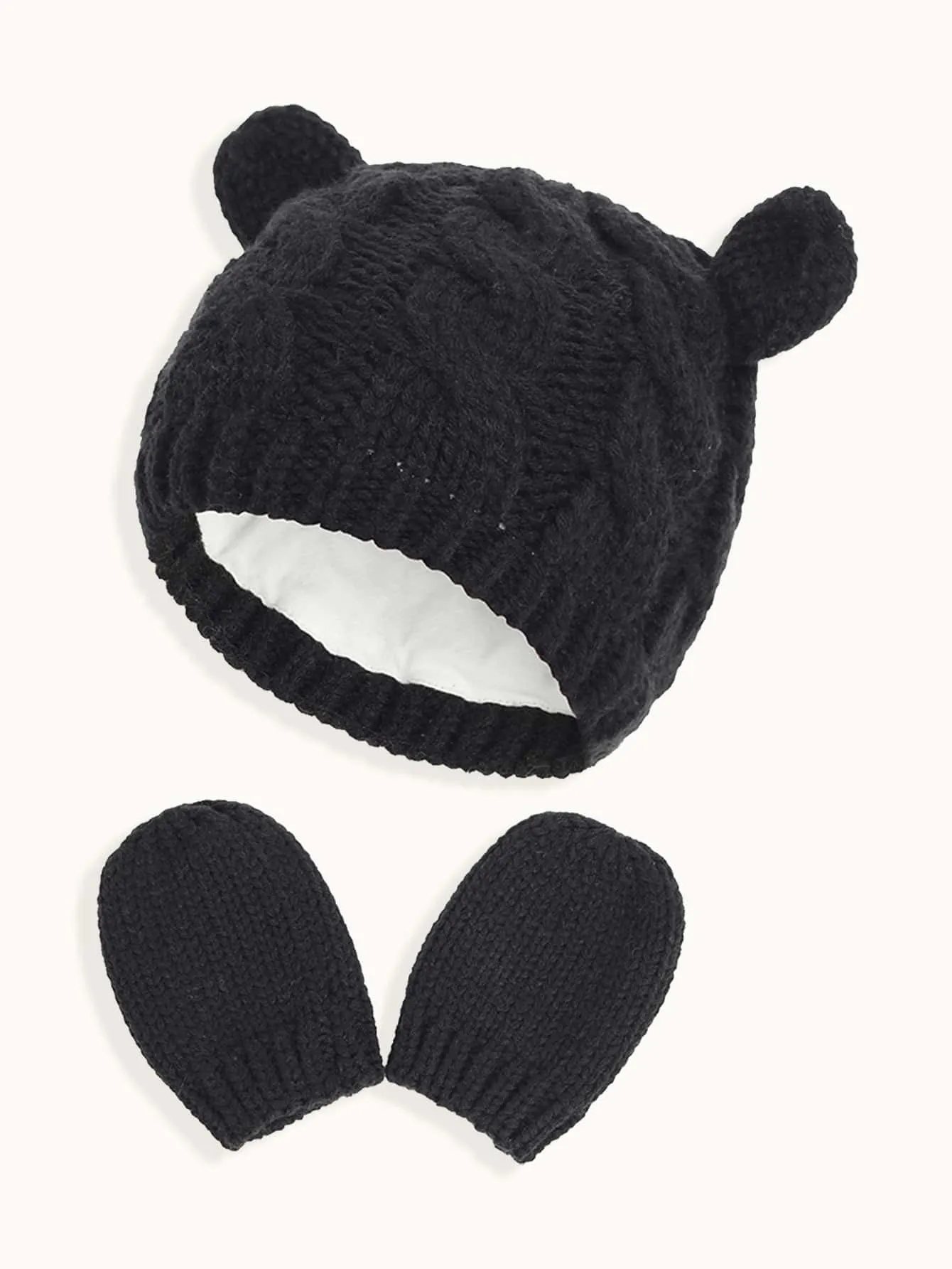 1set  Knitted Hat And Gloves Set- FD