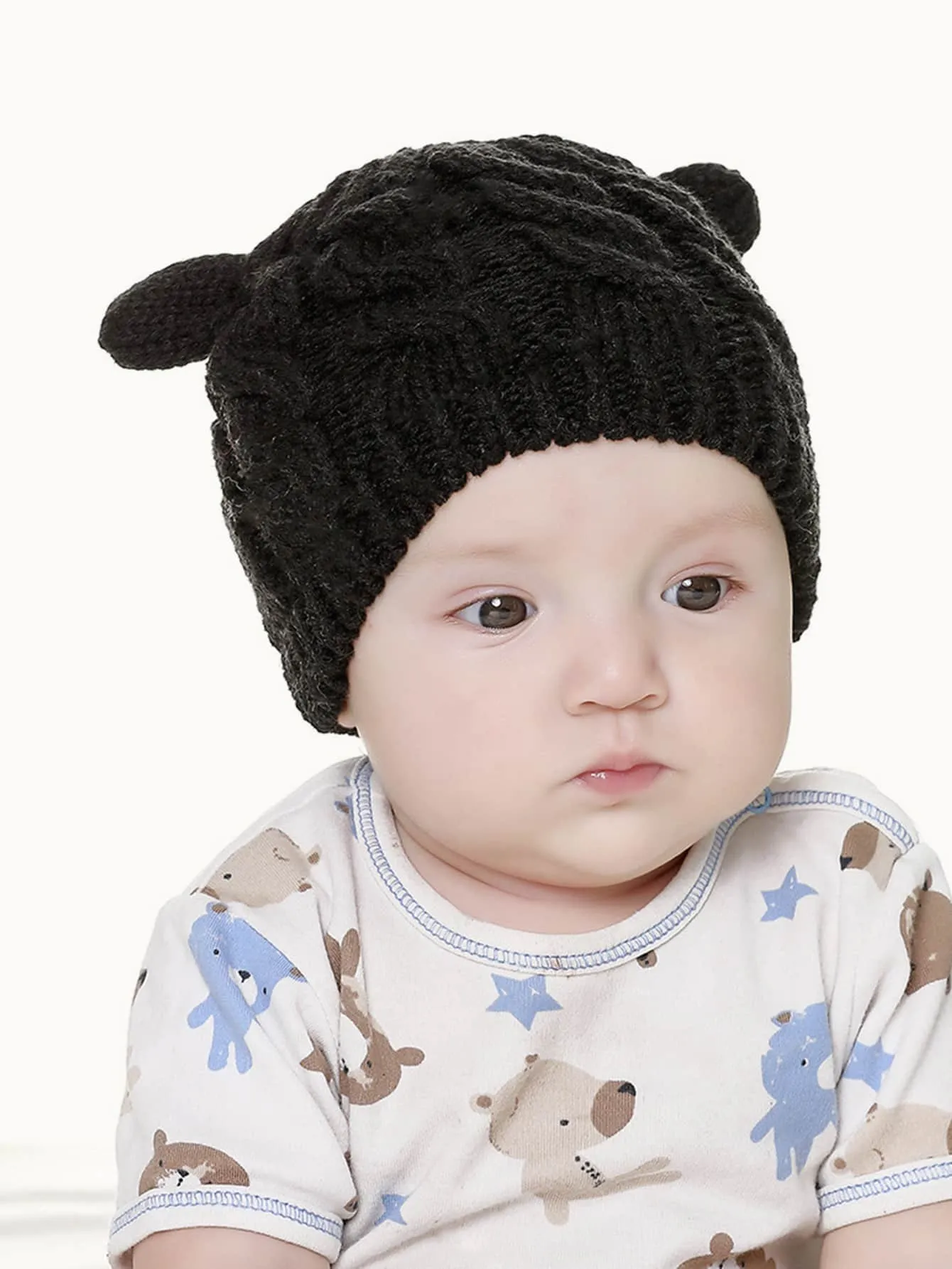 1set  Knitted Hat And Gloves Set- FD