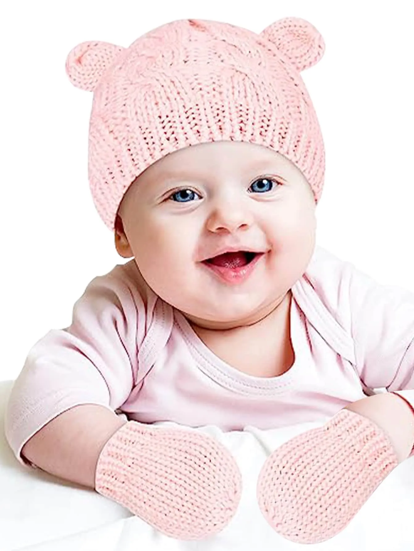 1set  Knitted Hat And Gloves Set- FD