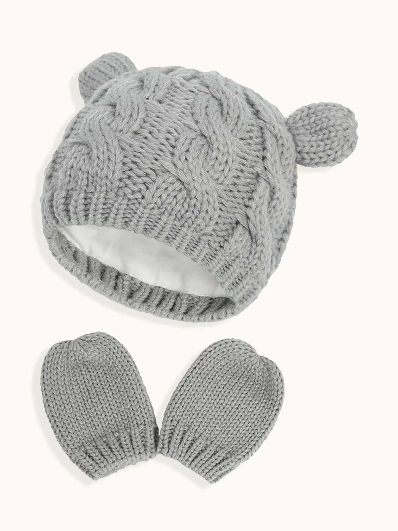 1set  Knitted Hat And Gloves Set- FD