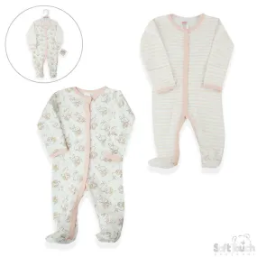 2 Pack Sleepsuit Bunny l (0-3 Months)-4CC202-SS