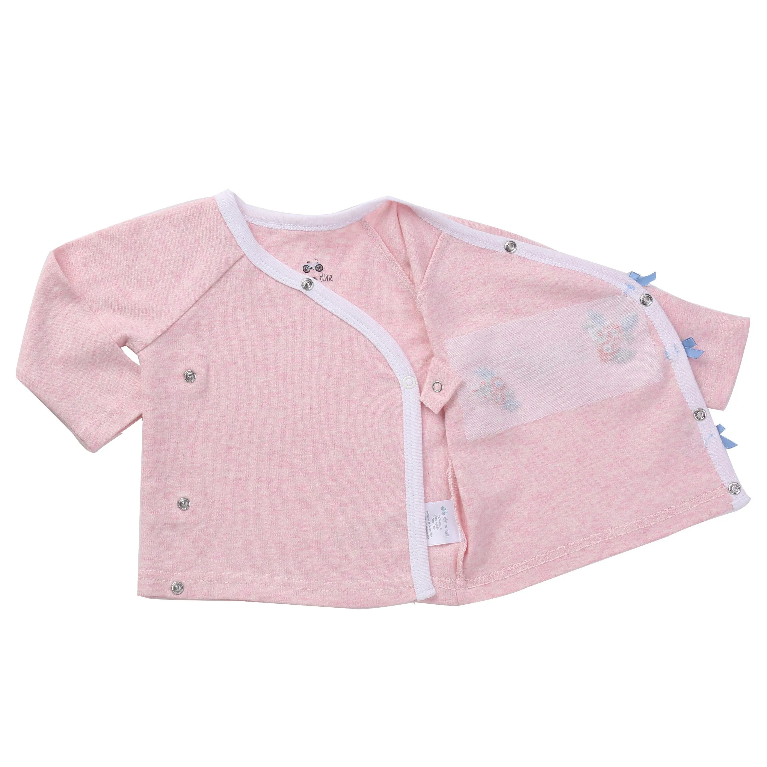 Asher & Olivia Baby Girl Twin Outfits Footed Pant Set Side Snap Footies Pajama
