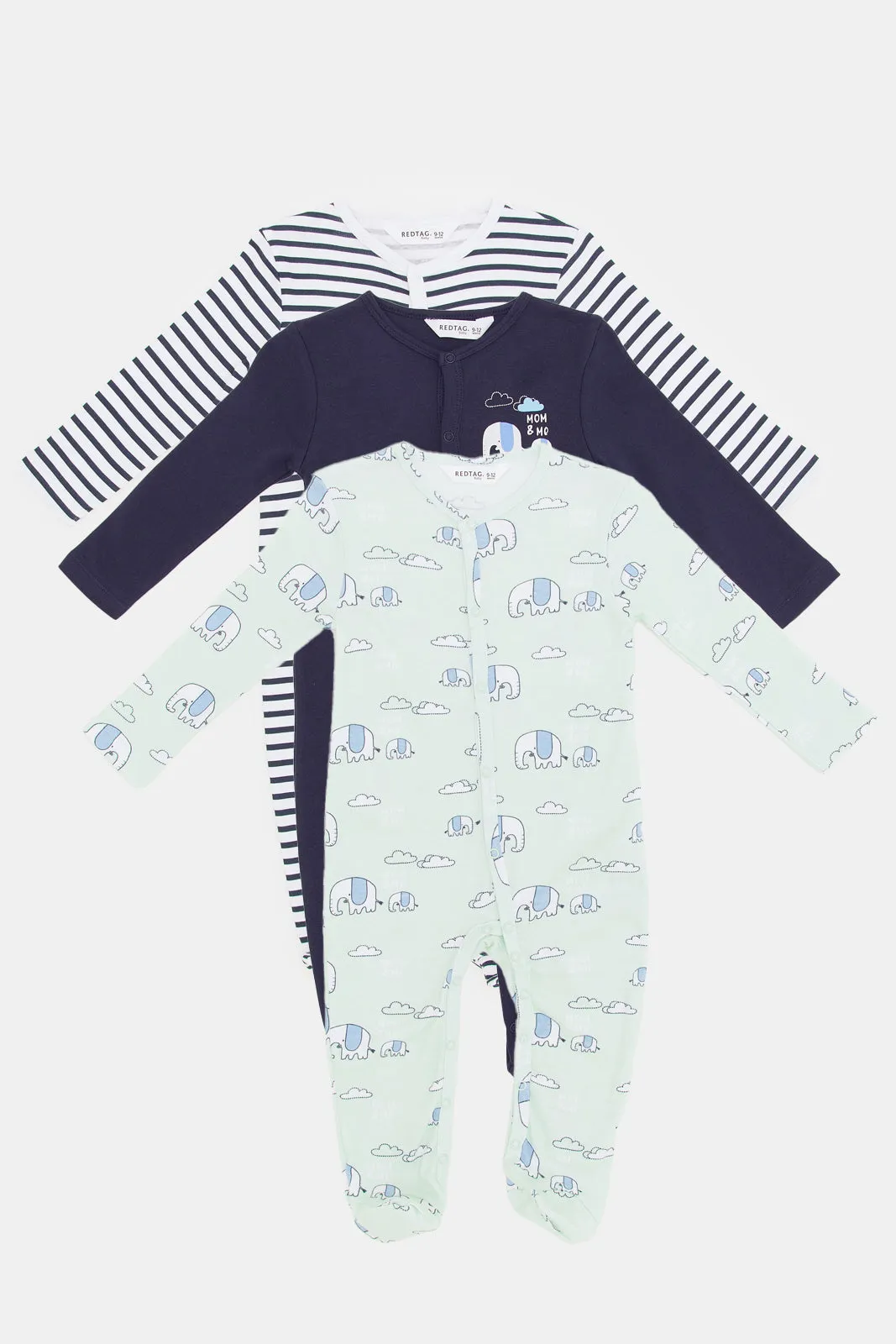 Babies Assorted Printed Sleepsuit Set (3 Piece)