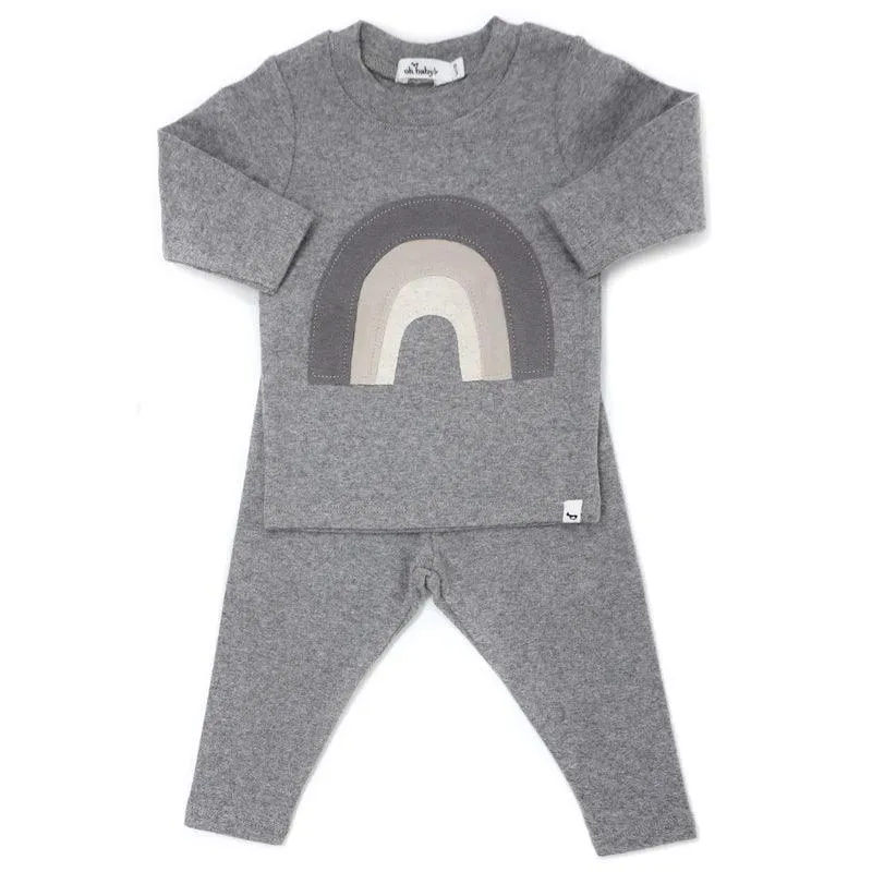 Baby 2 PC Set | Neutral Rainbow- Coal | Oh Baby!