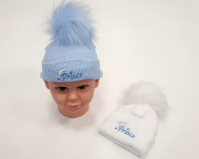 Baby Boys Pom-Pom Hat - Prince- Bw-0503-0618