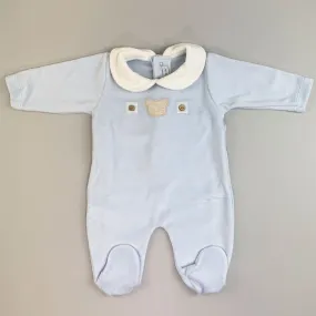 Baby Boys Velour Sleepsuit - Blue - Calamaro 33031