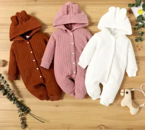 Baby Boys/Girls Lovely Ears Warm Hooded Romper