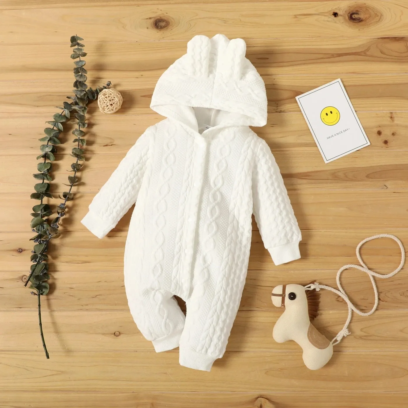 Baby Boys/Girls Lovely Ears Warm Hooded Romper
