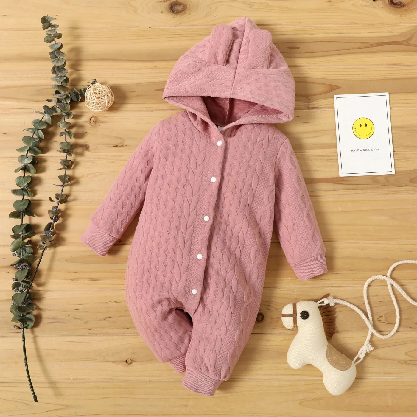 Baby Boys/Girls Lovely Ears Warm Hooded Romper