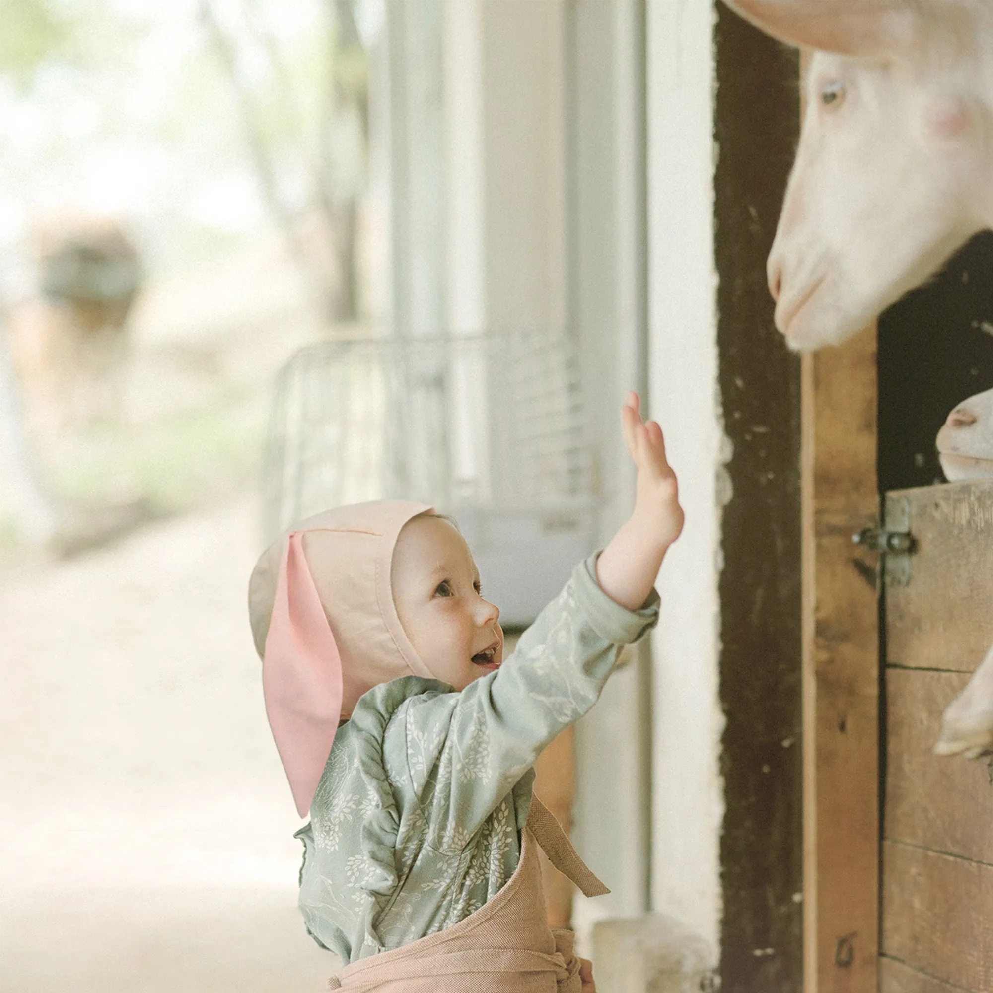 Baby Bunny Bonnet Muslin Lined Rabbit Hat | Tan Brown