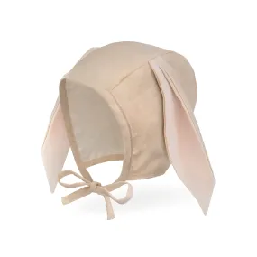 Baby Bunny Bonnet Muslin Lined Rabbit Hat | Tan Brown