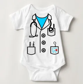 Baby Career Onesies - Dentist Scrub Suit Blue with FREE Name Print