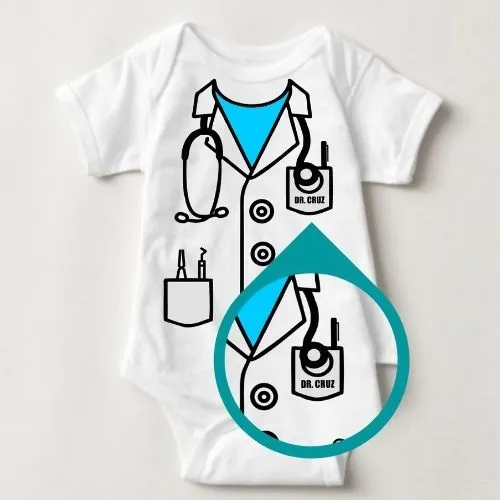 Baby Career Onesies - Dentist Scrub Suit Blue with FREE Name Print
