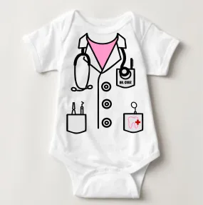 Baby Career Onesies - Dentist Scrub Suit Pink with FREE Name Print