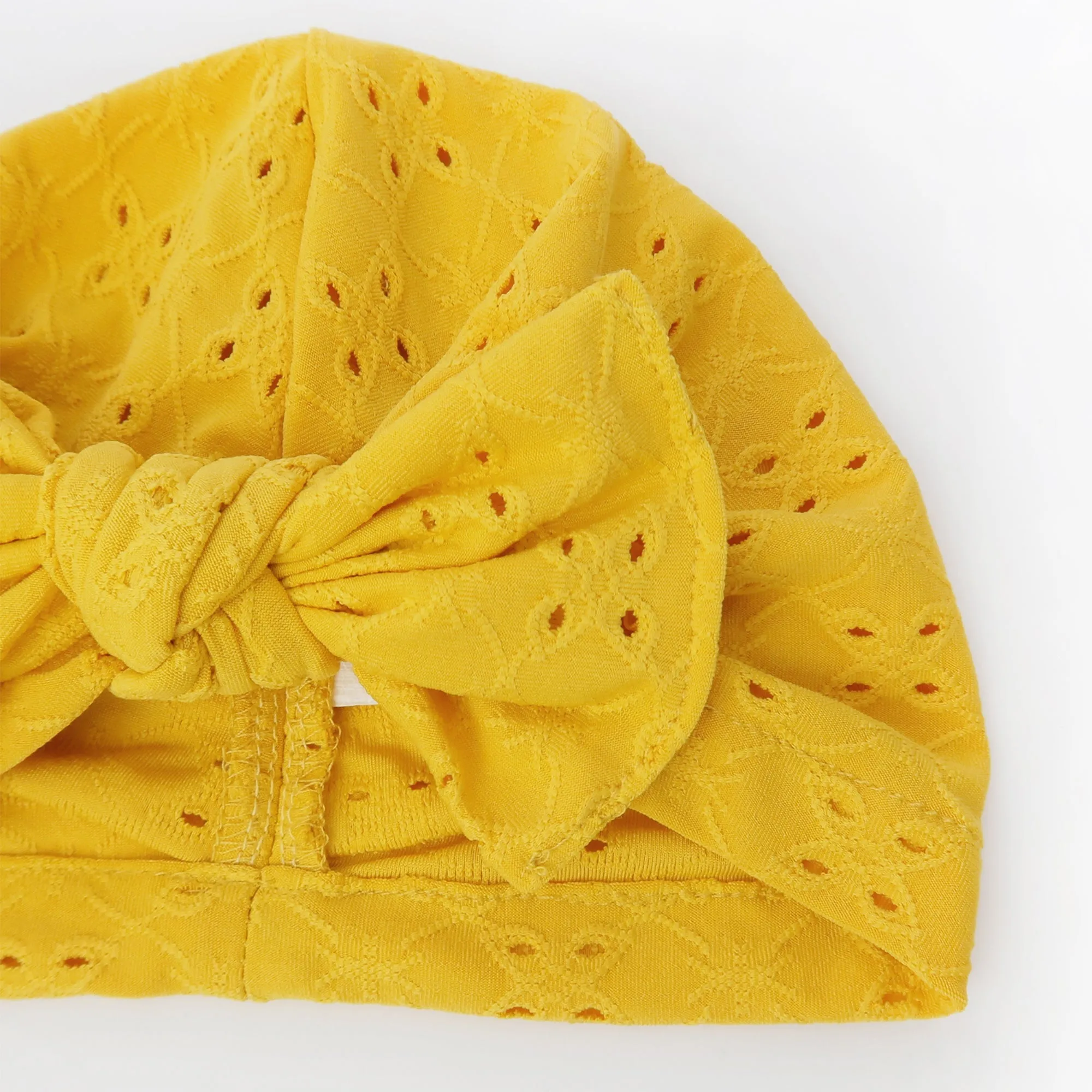Baby Eyelet Turban Hat Headband | Yellow