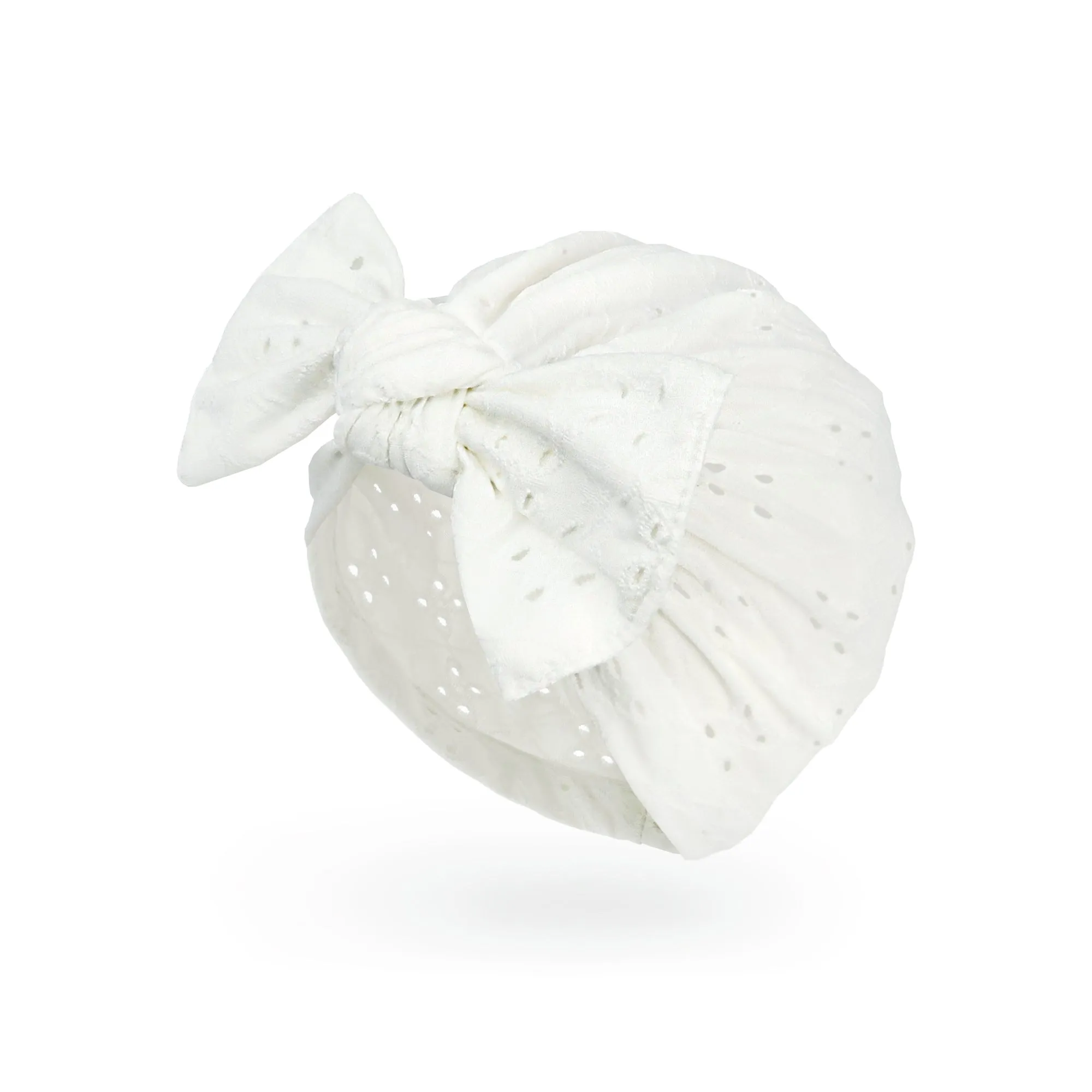 Baby Eyelet Turban Hat Headband | Yellow