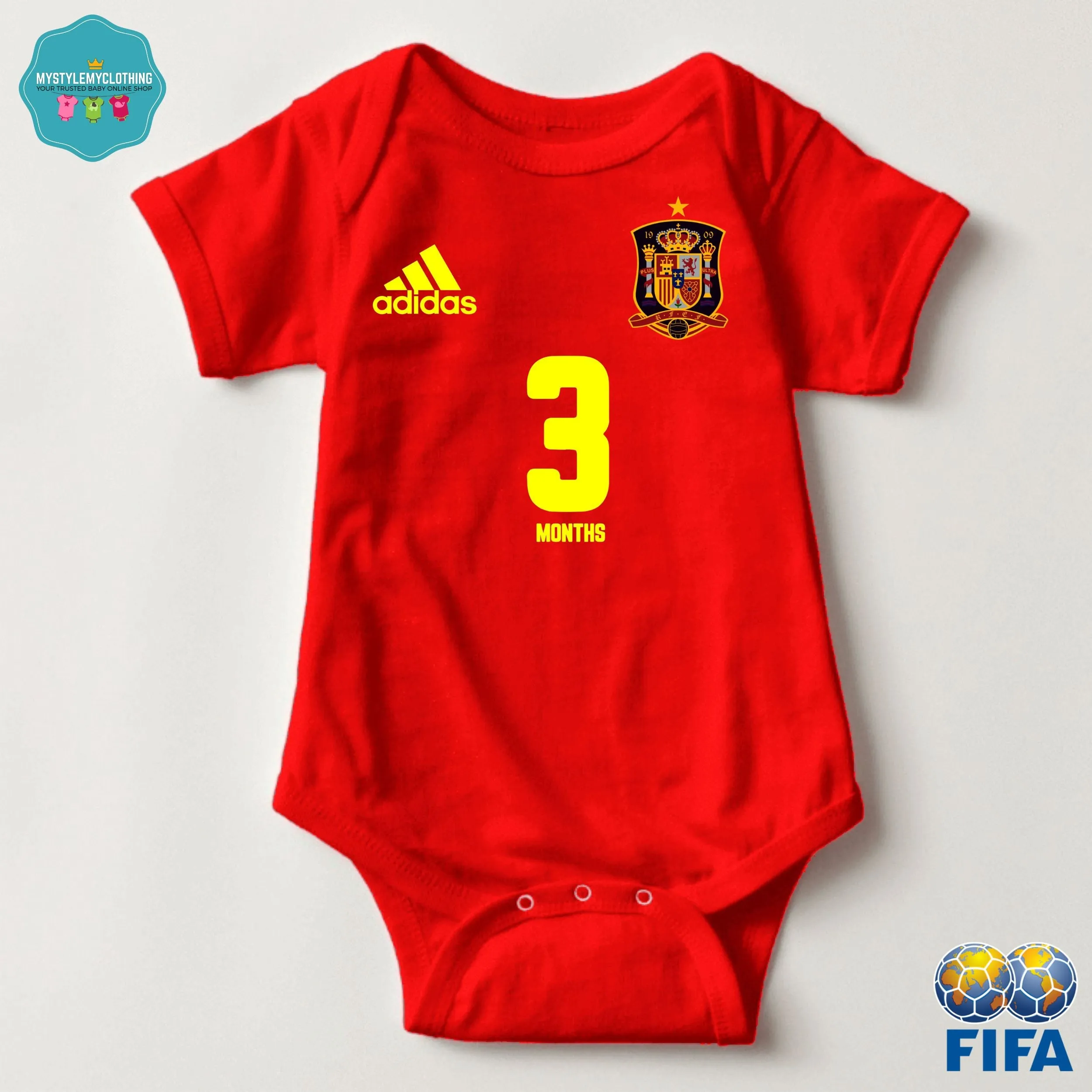 Baby FIFA Soccer Football Jersey Onesies - Espana