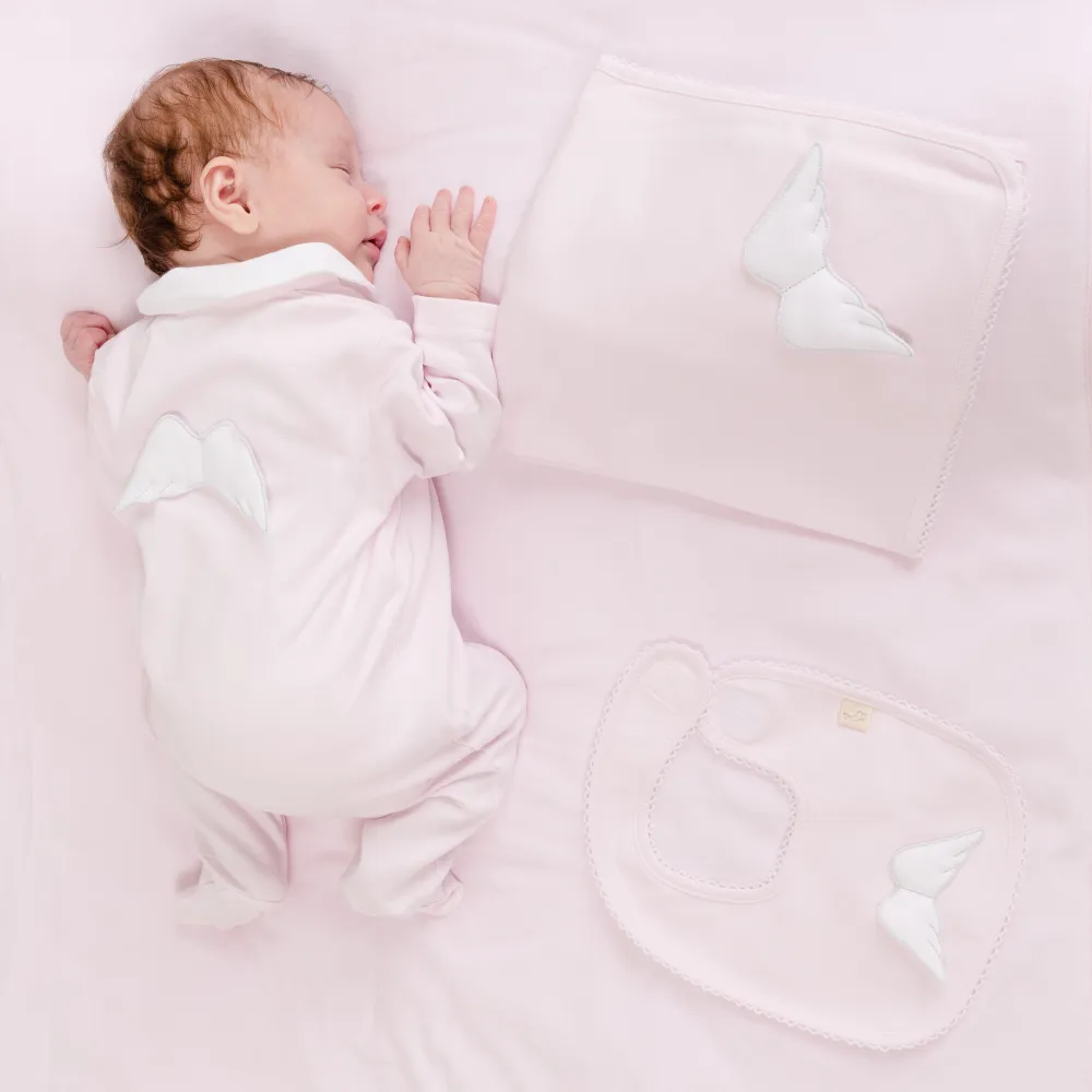 Baby Gi Girls Pink Angel Wings Bib