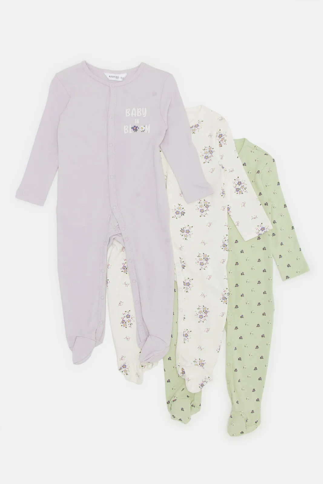 Baby Girl Assorted Sleepsuits Set (Pack Of 3)