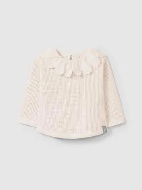Baby Girl Set | Waffle w. Ruffle- light pink | Snug