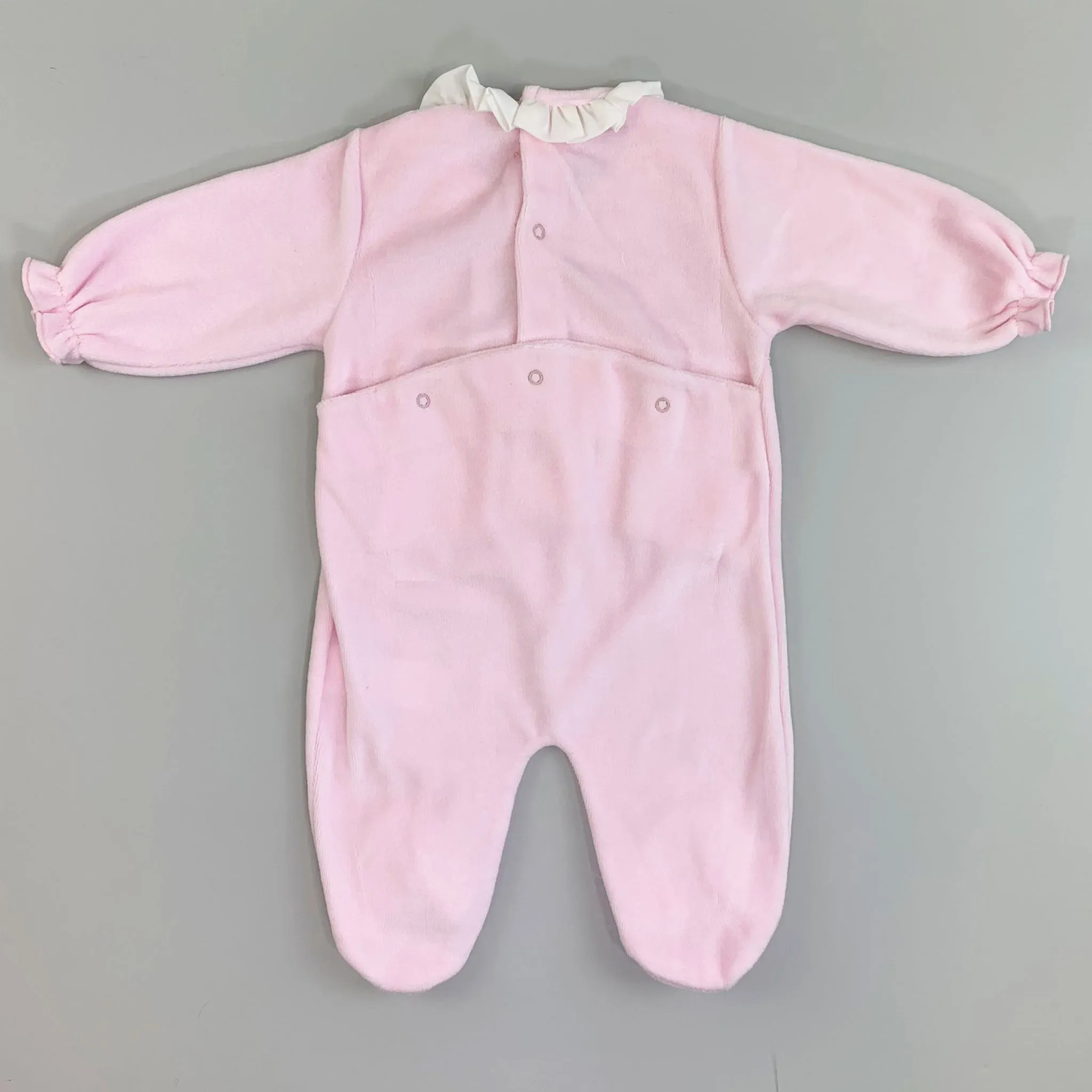 Baby Girls Velour Sleepsuit - Pink - Calamaro 33030