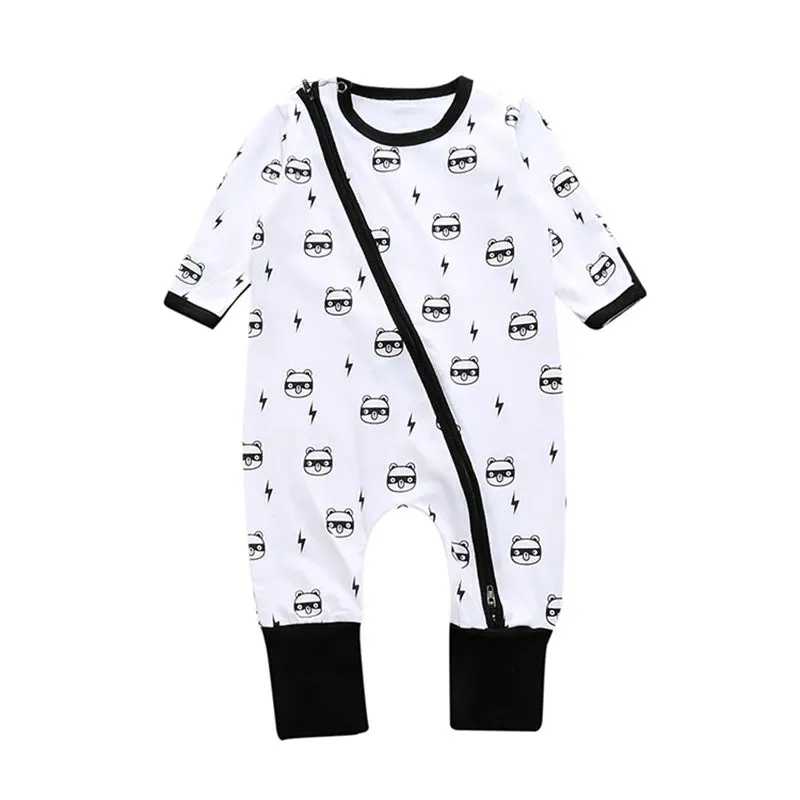 Baby Long Sleeve Printed Rompers for Spring