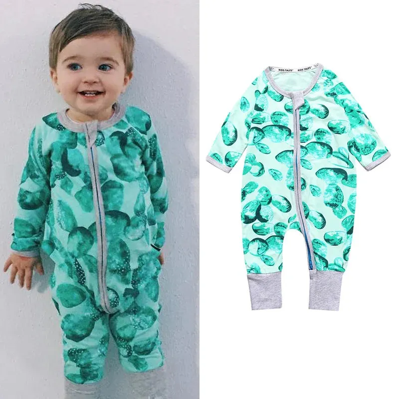 Baby Long Sleeve Printed Rompers for Spring