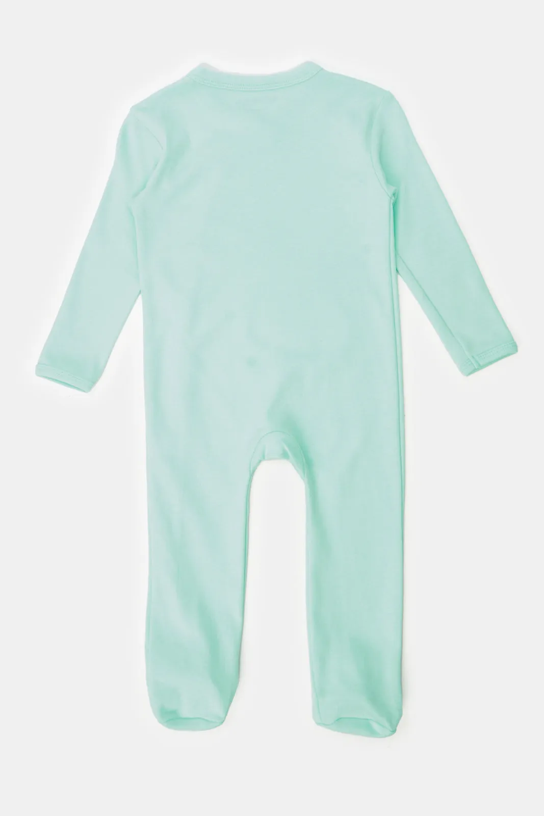 Baby Mint And White Printed Sleepsuit Set (Pack of 2)