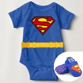 Baby Superhero Onesie with Shoe Set - Superman