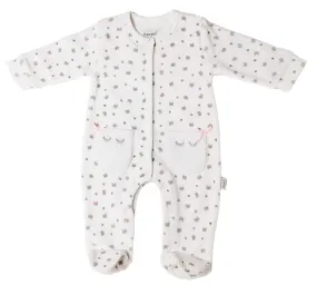 Babybol Velour Babygrow White Boxed (1-6mths)