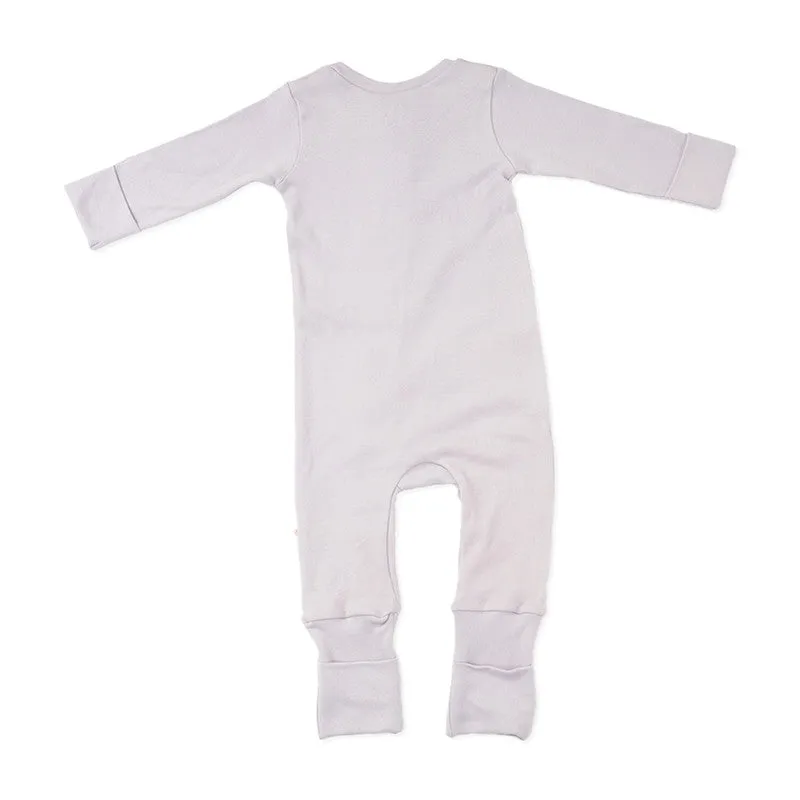 Bamboo Cotton Sleepsuit for Kids | Solid Printed | Full Sleeve | Purple
