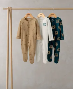 Bear Sleepsuits (Pack of 3)