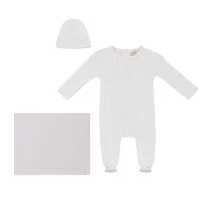 Bebe Bella White Pointelle Cherry Layette Set