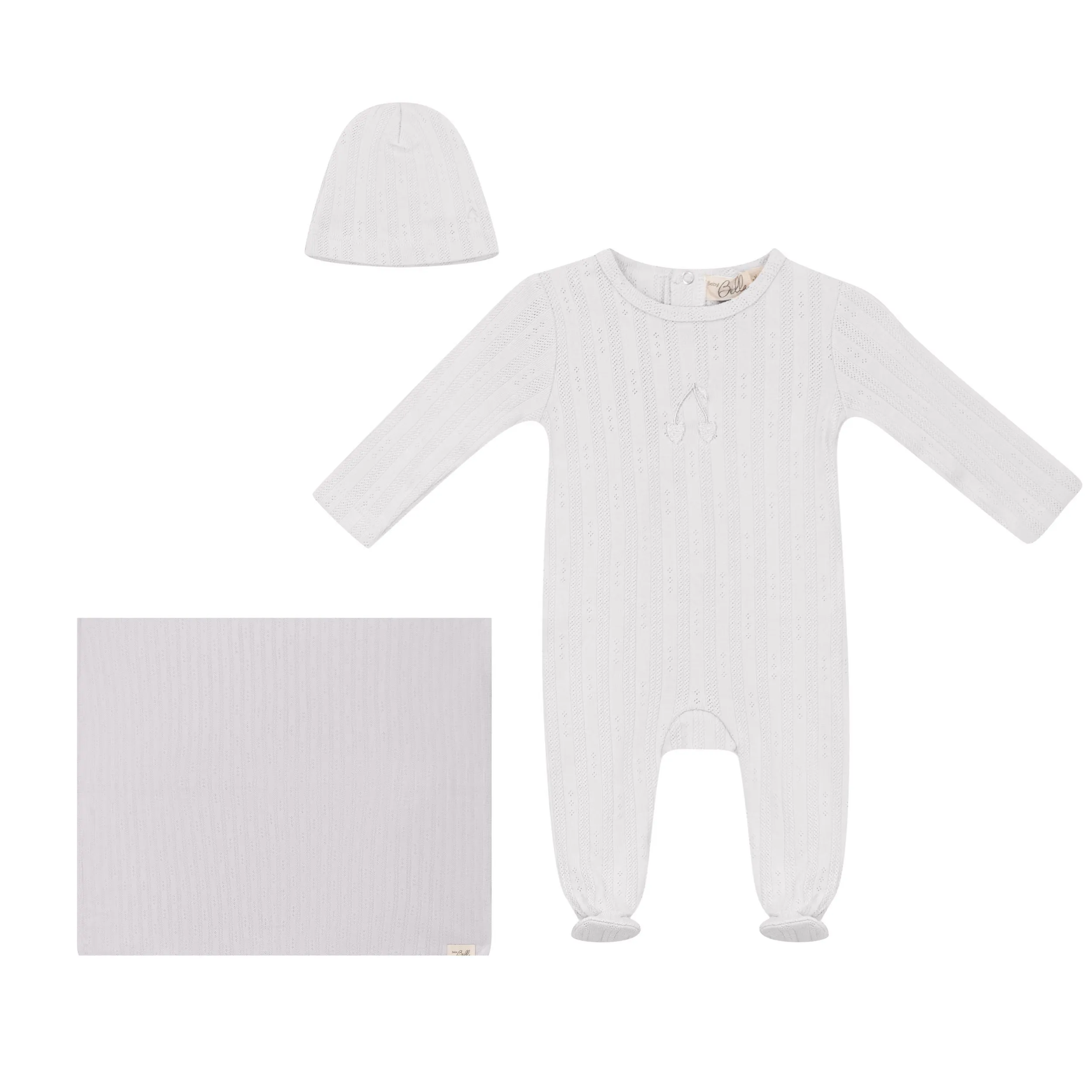 Bebe Bella White Pointelle Cherry Layette Set