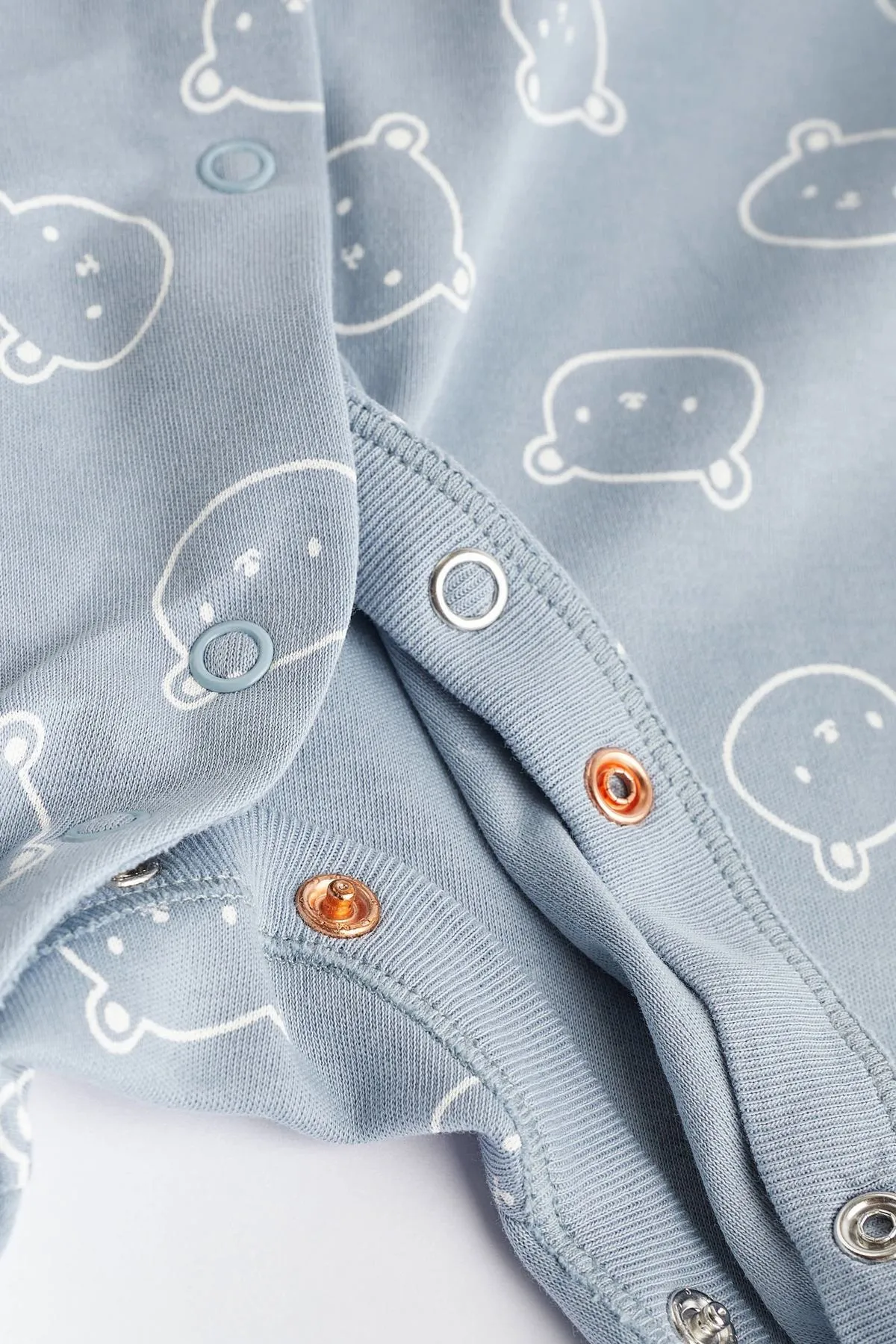 Blue 3 Pack Cotton Baby Sleepsuits