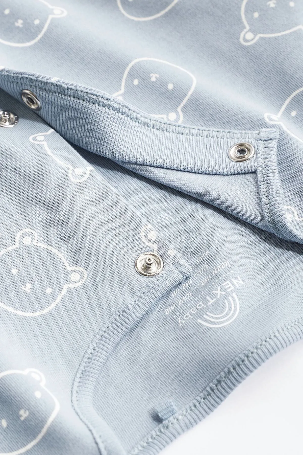 Blue 3 Pack Cotton Baby Sleepsuits