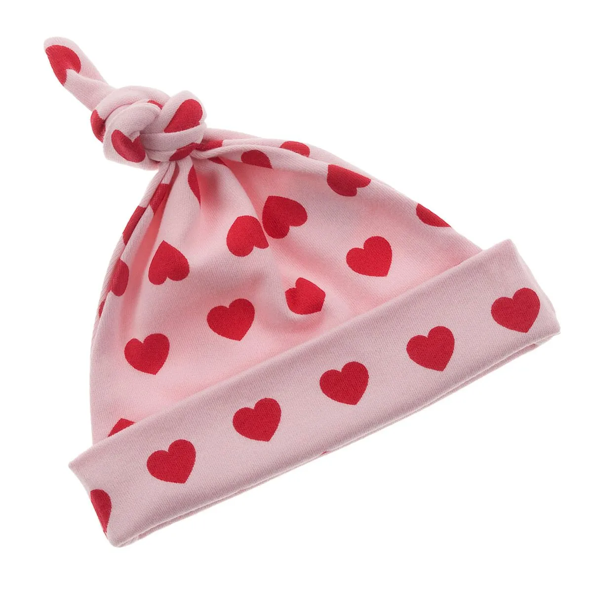 Bob & Blossom | Baby Hats | Pink with Raspberry Hearts
