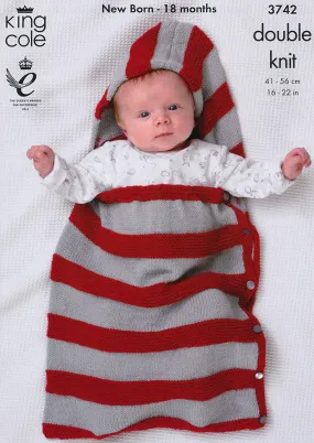 Boleros, Snuggle Bag, Hat and Bootees in King Cole Comfort Baby DK and Comfort DK Prints (3742)