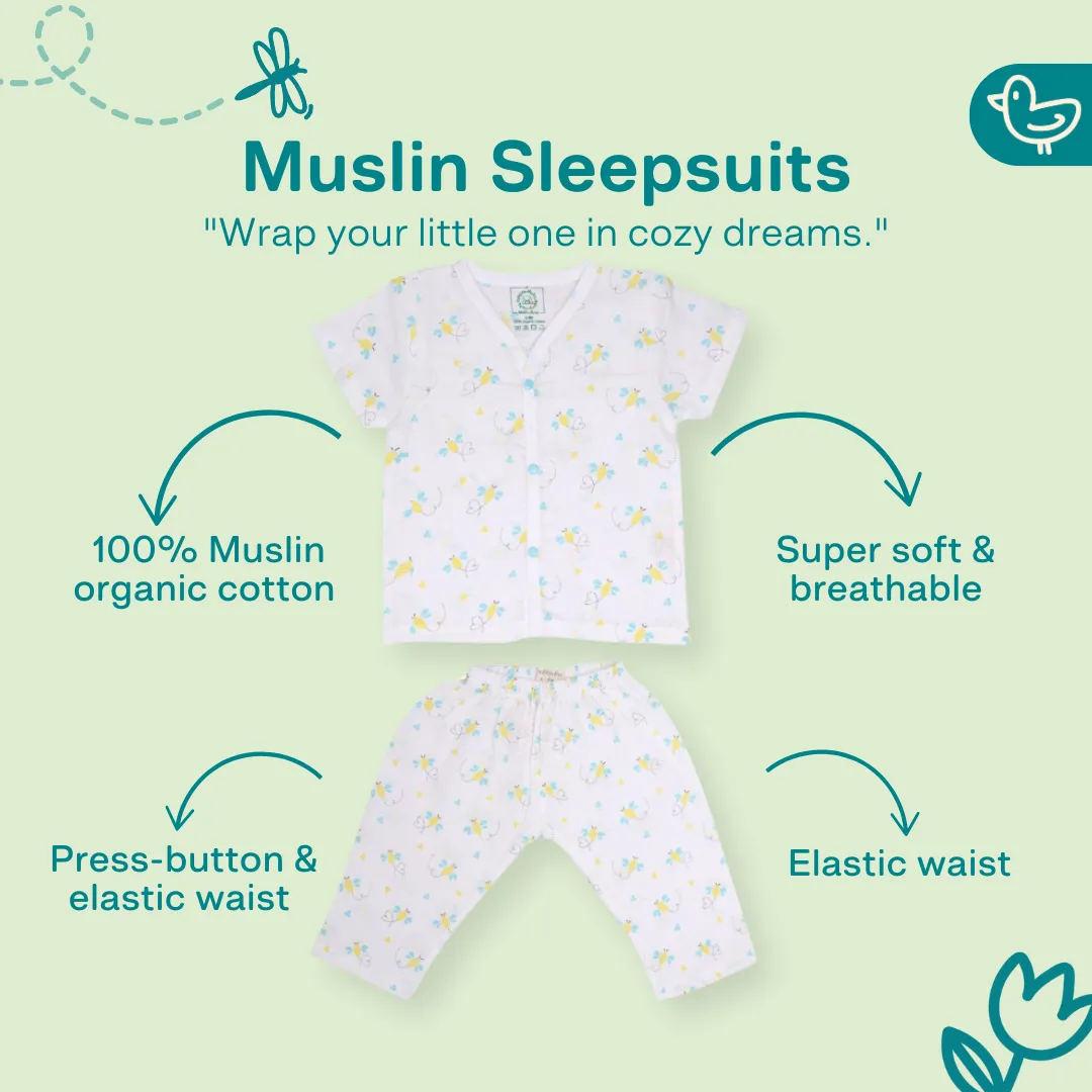 Buzzing Bee - Muslin Sleep Suit for babies and kids (Unisex)