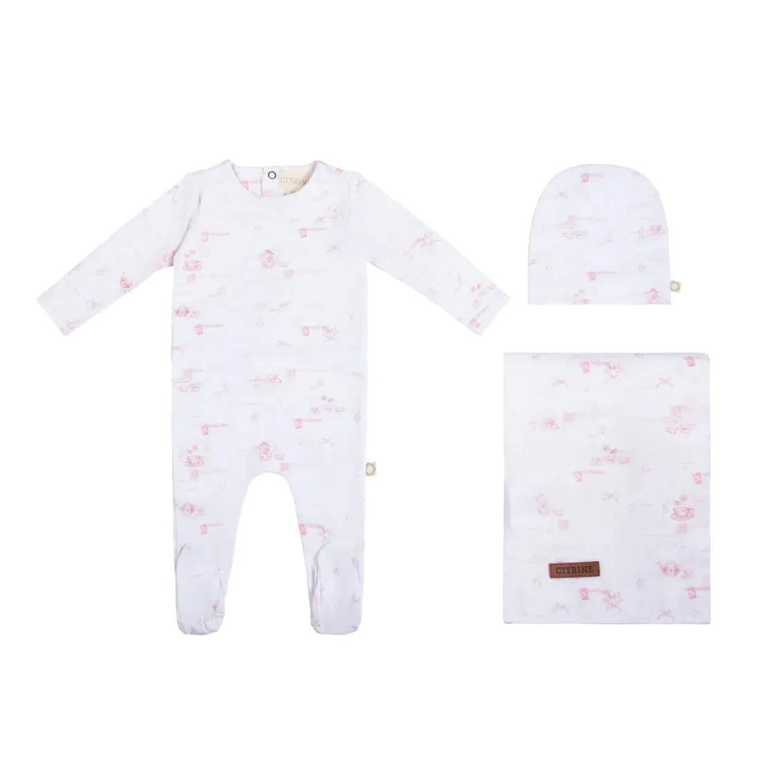 Citrine Rust Dark Tea Party Layette Set