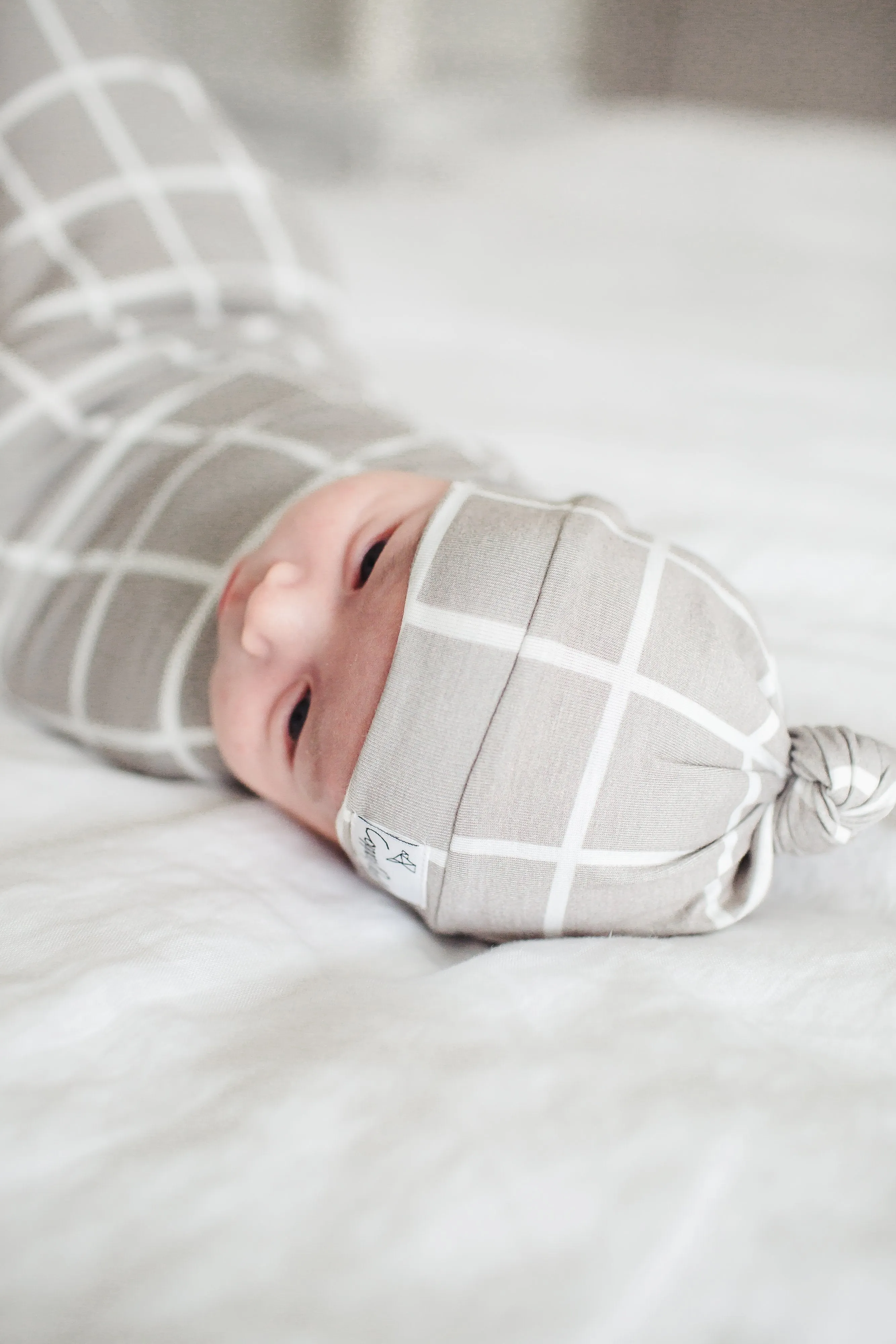 Copper Pearl Newborn Top Knot Hat - Midway