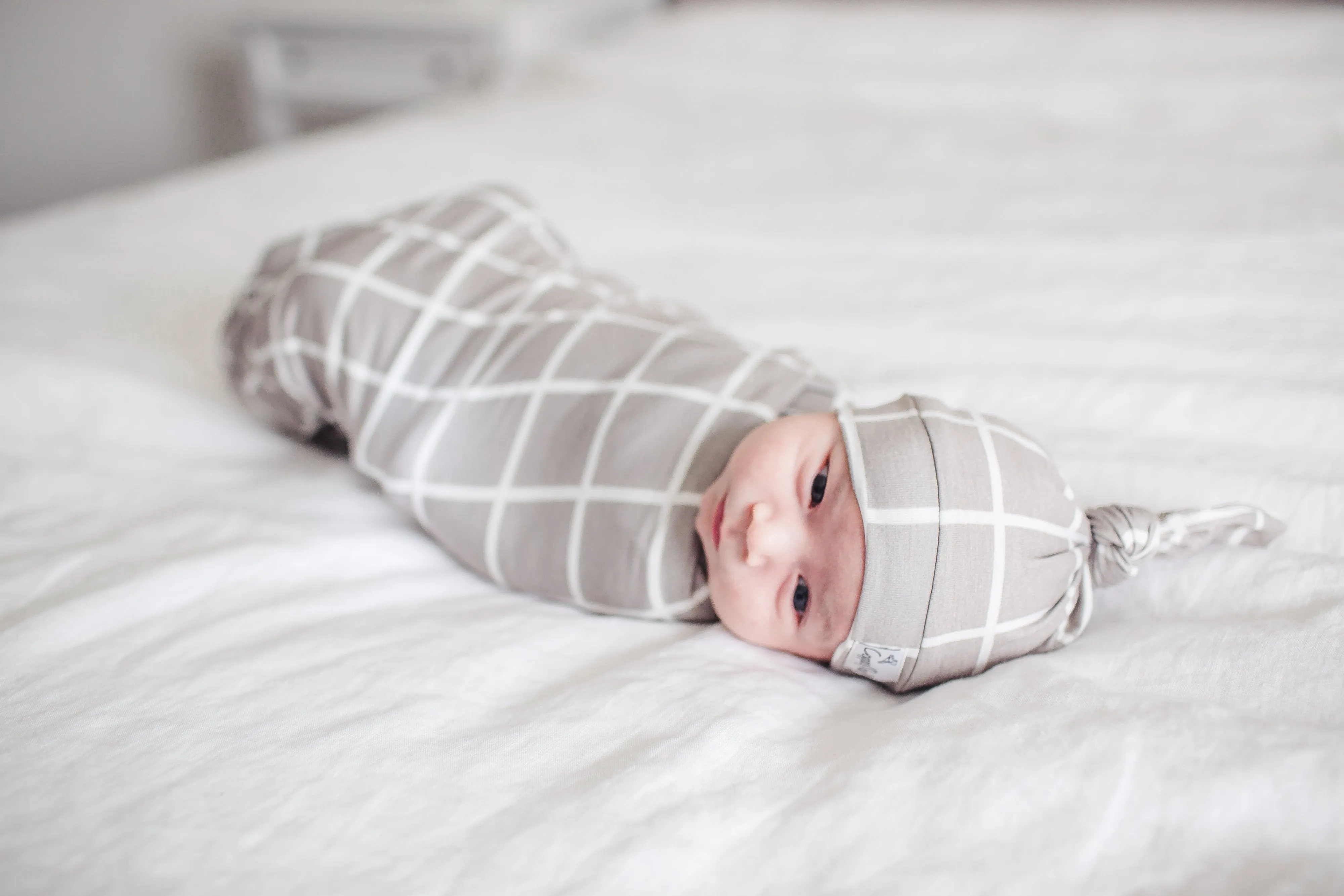 Copper Pearl Newborn Top Knot Hat - Midway