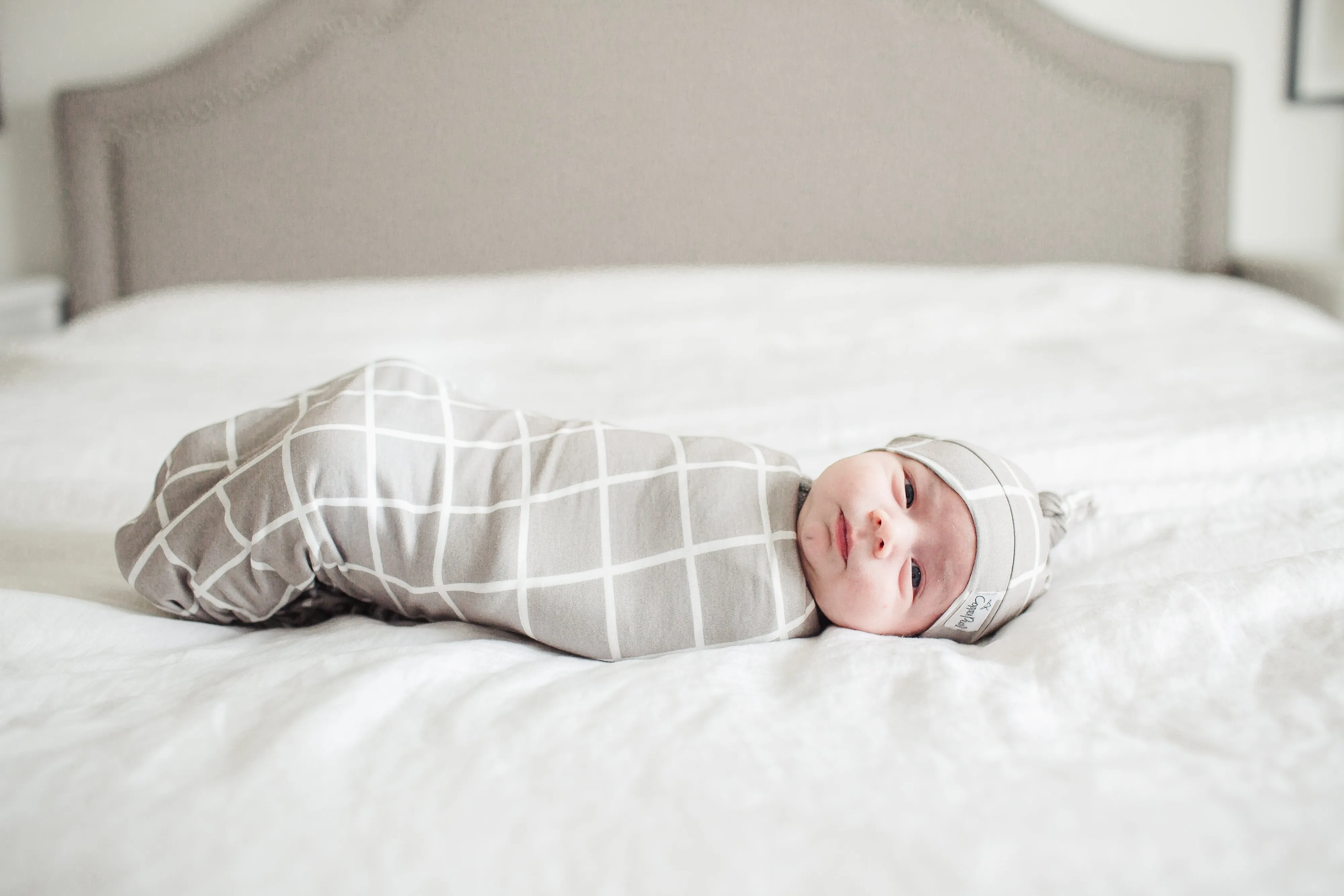 Copper Pearl Newborn Top Knot Hat - Midway