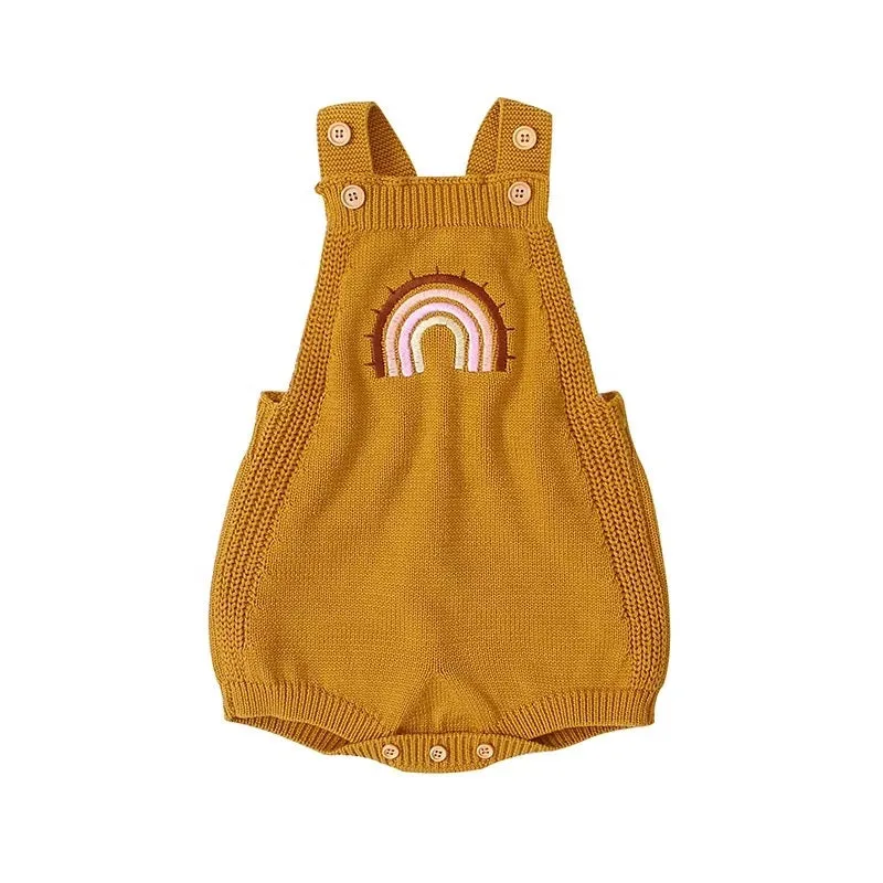 Cotton Rainbow Knit Romper