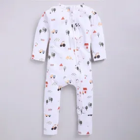 Cotton Sleepsuit | Printed  Zipsuit | Multicolor