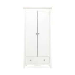 CuddleCo Clara 2-Door Double Wardrobe   - White/Ash
